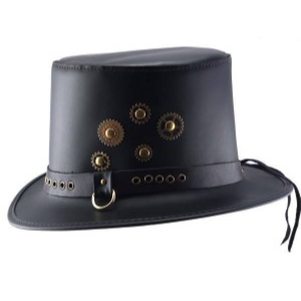 mens leather top hat