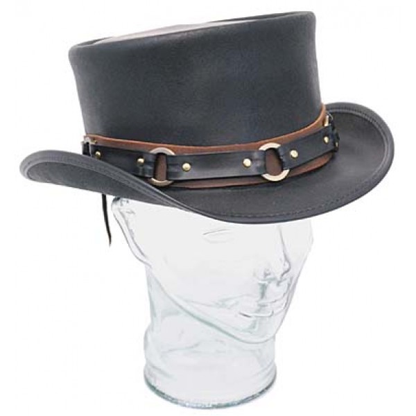 mens leather top hat