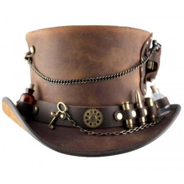 mens leather top hat