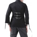  BLACK CYBER PUNK GOTHIC JACKET WITH LACES 