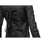 2015 BLACK COTTON SOPHISTICATED BIKER FASHION JACKET WITH STUDS FOR WOMENS 