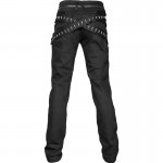 Gothic Black Gothic Double zipper goth denim pants cotton material 