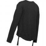  2015 Gothic black Buttoned neck men's shirt top cotton material 