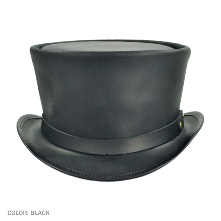 mens leather top hat