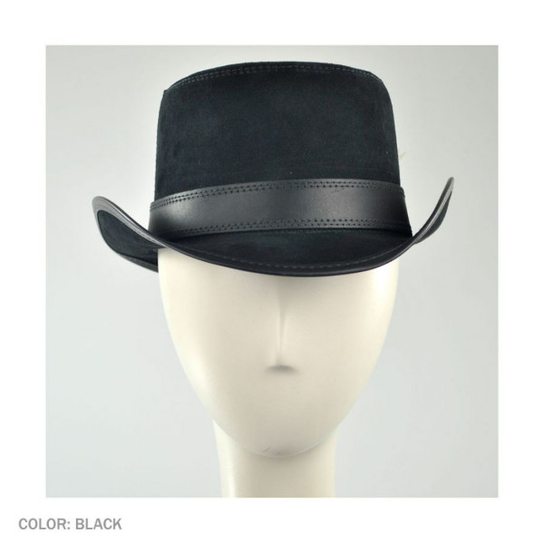 mens leather top hat