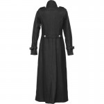 2015 GOTHIC BLACK WOOL MILITARY STYLE LONG COAT FOR WOMENS 