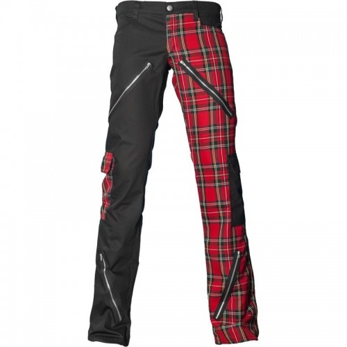 2015 Black gothic Men's Freak pants tartan red cotton material 