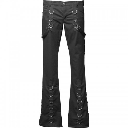 2015 GOTHIC STYLE BLACK COTTON BUCKLE PANTS FOR WOMENS 