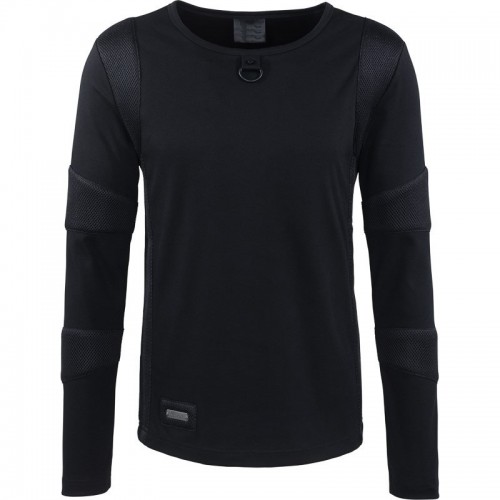  2015 Gothic black Men's long-sleeve shirt with net application 
